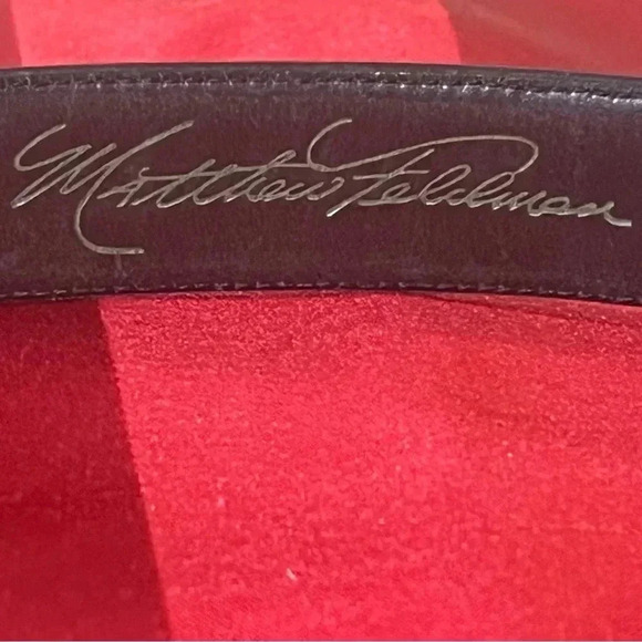 Jeweler Matthew Feldman Timeless Vintage Thin Leather Designer Belt Buckle Art - Picture 9 of 15